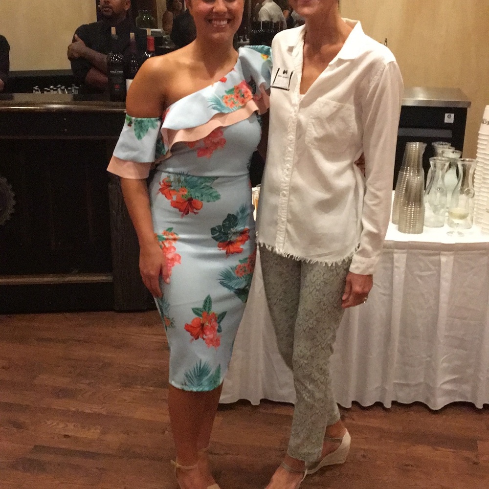 True Violet One Shoulder Midi Dress with Frill